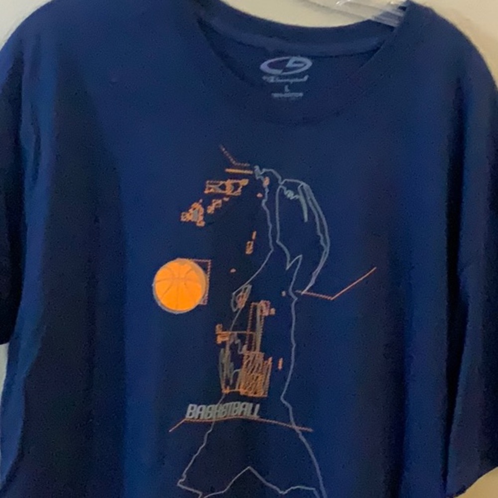 Blue basketball shirt